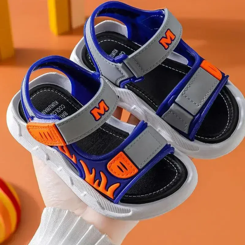 Baby Sandals Flame Pattern Boy Sandals Soft Sole Anti-slip Boys Girls Children Shoes