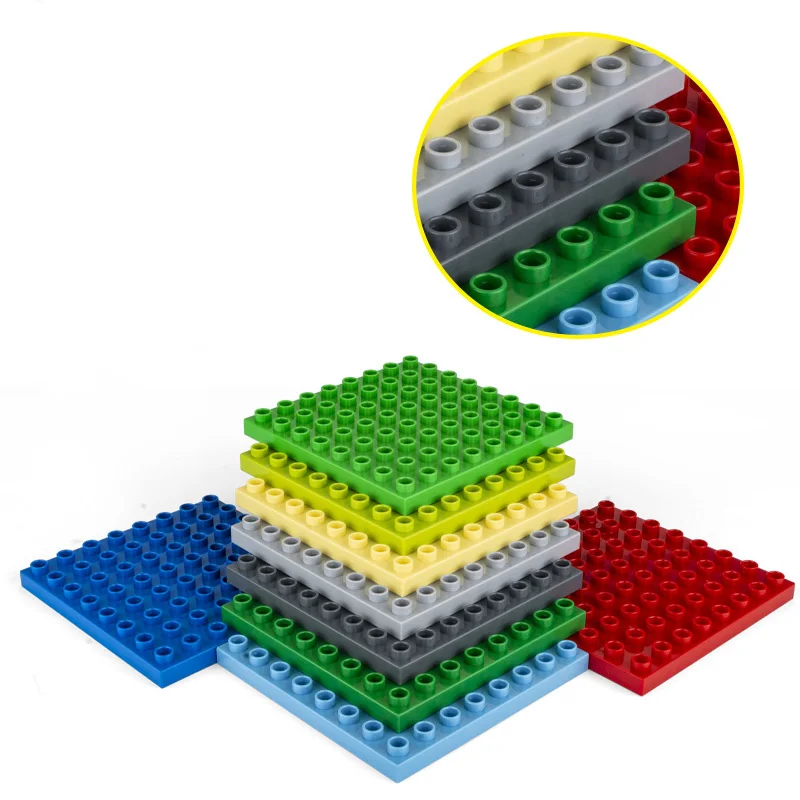 8x8 Dots  Building Blocks BasePlates for Big Size Bricks Plate Assembly Brick Base Plate Compatible with Lego Duplo Bricks