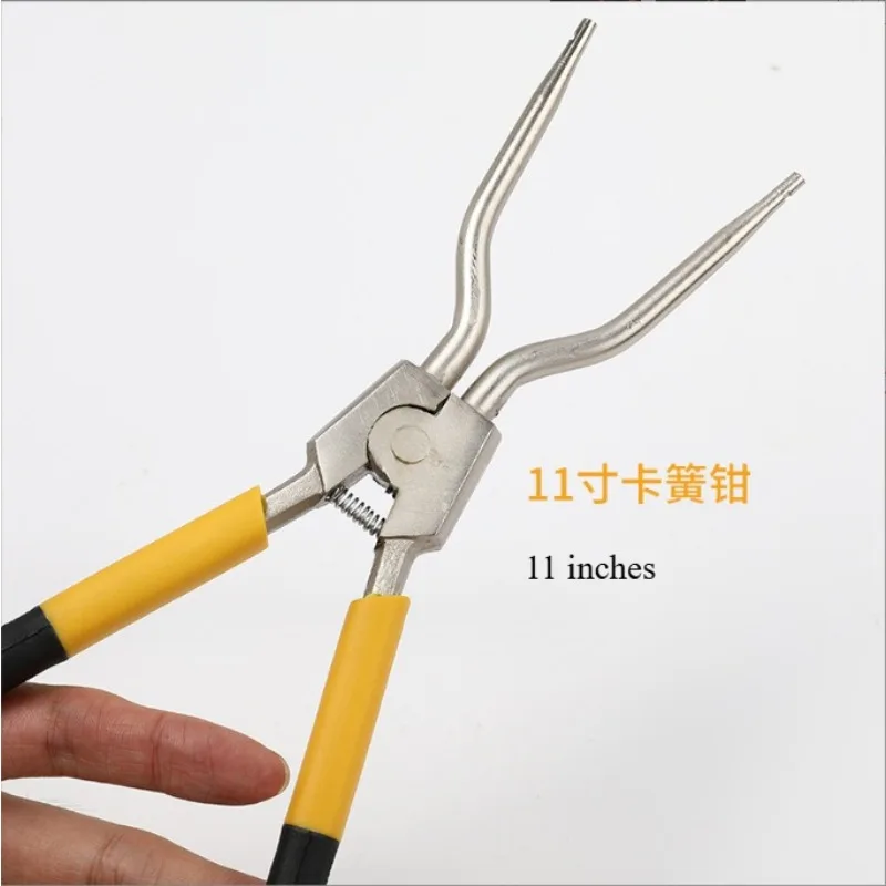 Cocok untuk Tang Pegas Kartu 11 Inci/12 Inci, Tang Perkakas Kepala Lurus, Alat Pembongkaran Mesin Cuci