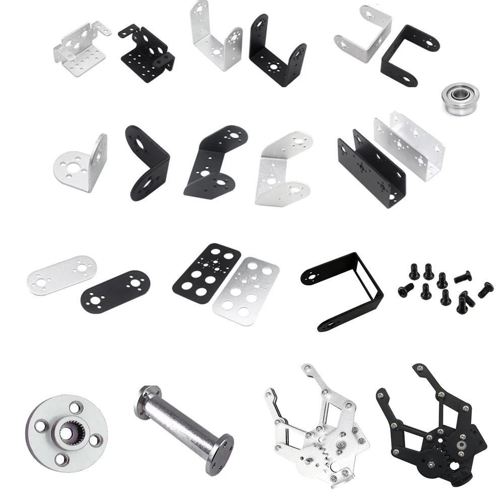 MG996 Robotic Arm Part Accessory Platform U Beam to Black/Silver Bracket For Standard Servo Steering Bearing Bracket DIY Part