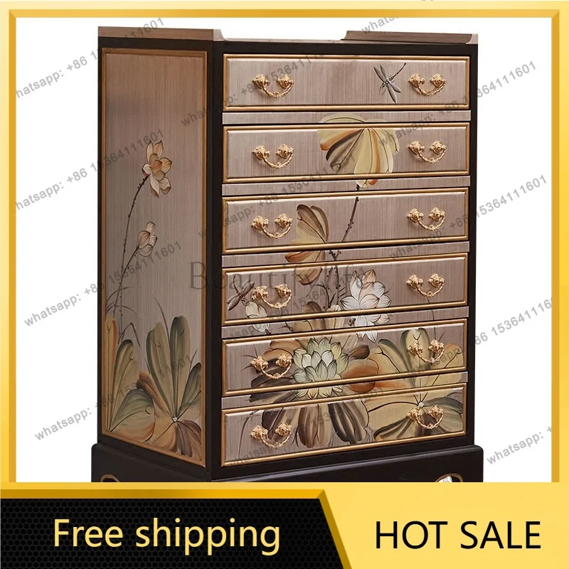 FG modern new Chinese American bucket cabinet neoclassical painted storage storage decorative cabinet