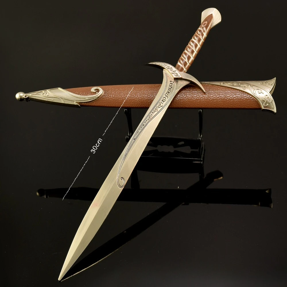 30 cm Ring Koning Film Perifere Middeleeuwse Piercing Zwaard Metalen Wapen Model Katana Samurai Ornamenten Speelgoed Collecties Geschenken Speelgoed