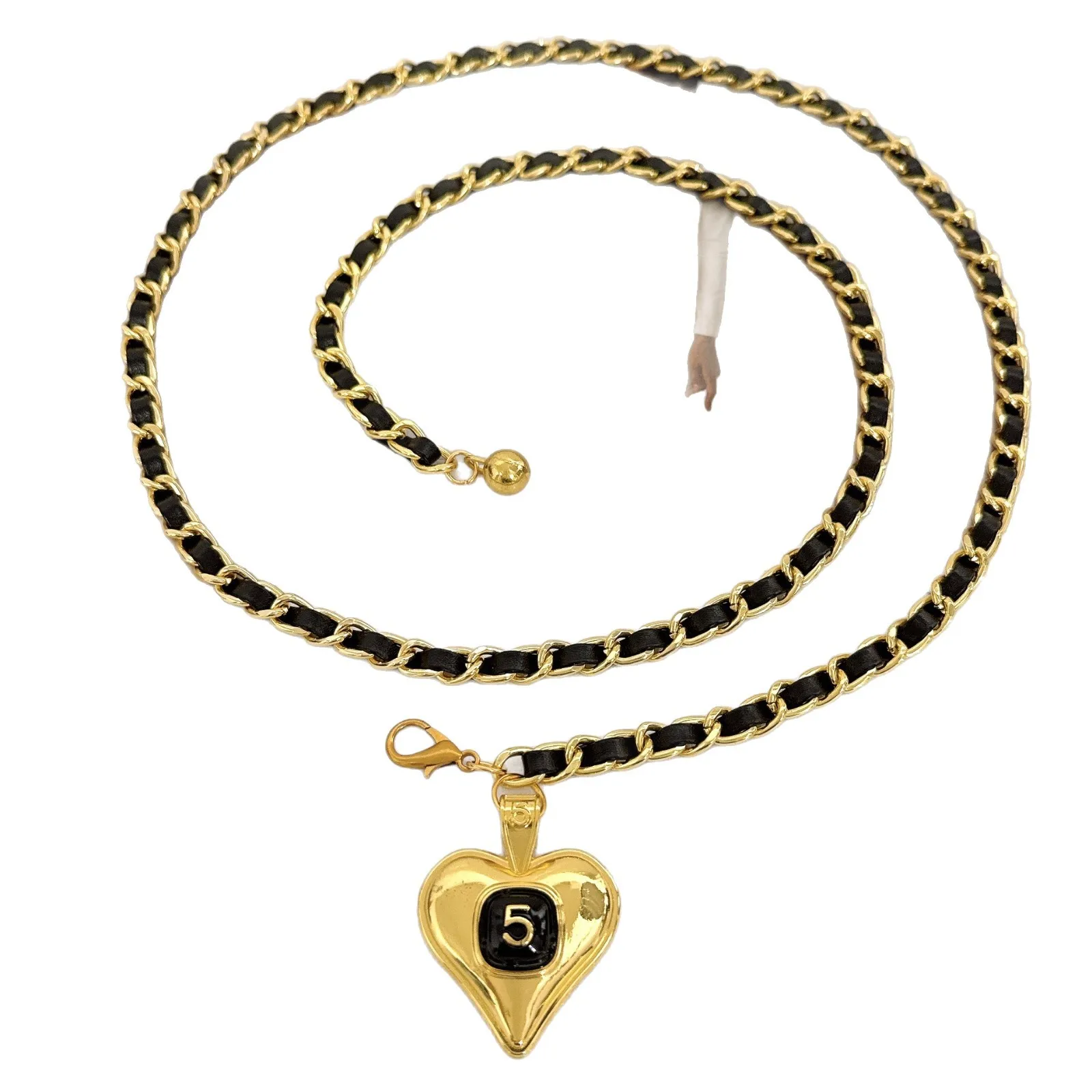 Винтажный тканый пояс-цепочка Love для женщин, роскошный брендовый металлический пояс с подвеской, женские дизайнерские аксессуары-цепочки