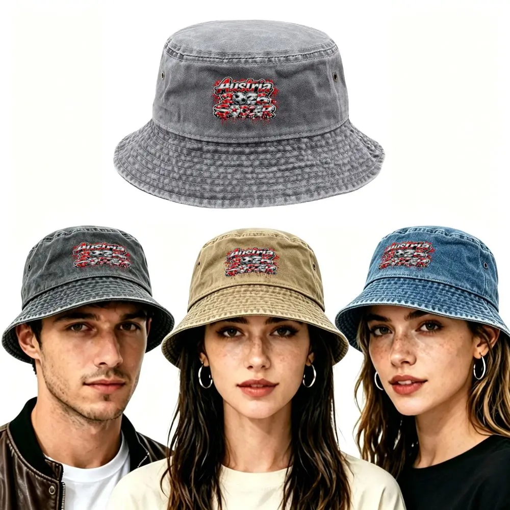 Austria Soccer Bucket Hat Viskose Outdoor-Anglerhut für Männer, Frauen, Teenager, atmungsaktiv, waschbar, verstellbar, weich, atmungsaktiv, klassisch