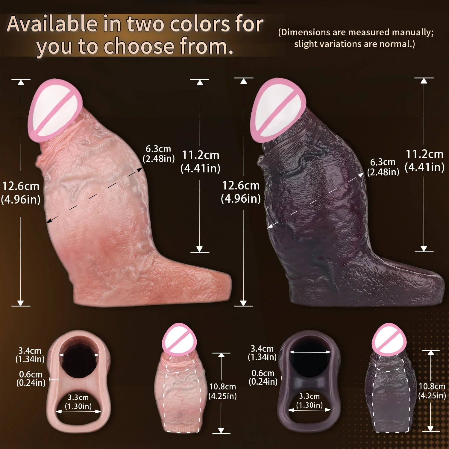 YOCY Realistic Hollow Penis Sleeve Male Delayed Ejaculation Ring Liquid Silicone Sex Toys For Men Dick Extension Cock Thickening 2