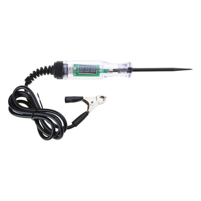 Hand Auto Circuit Tester Test Light with Extended Spring Wire Vehicle Circuits Low Voltages Light Tester for Various Car