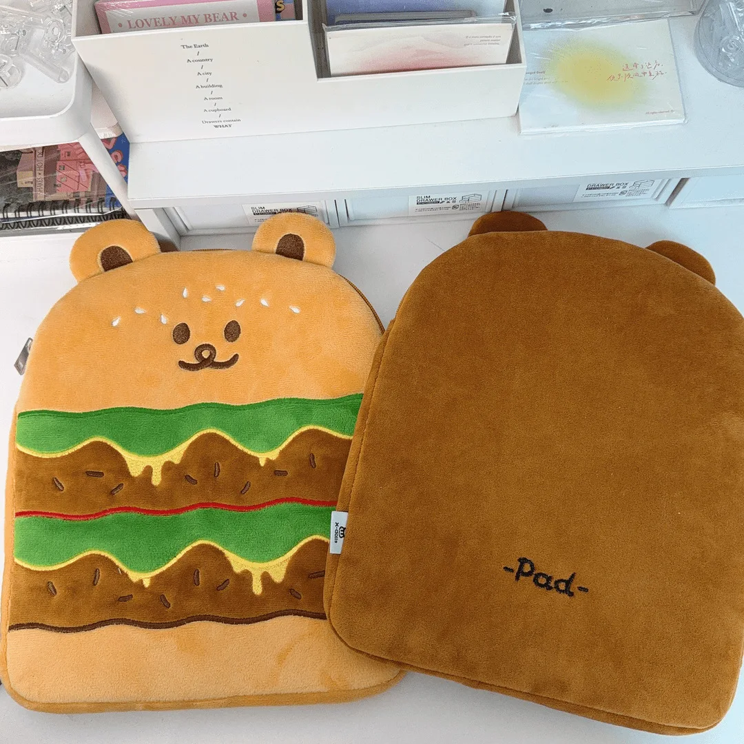 Ins Cute Little Bear Hamburger Custodia per laptop da 11 pollici Bella custodia per IPad MacBook HP ASUS Custodia antiurto Borse per computer