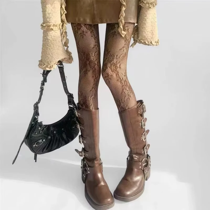 Vintage-Stil, Blumendruck, Spitzenstrümpfe, elastische Kniestrümpfe, sexy Spitze, Blumenmuster, Oberschenkelhohe Strümpfe, Strumpfhosen, Netzstrümpfe