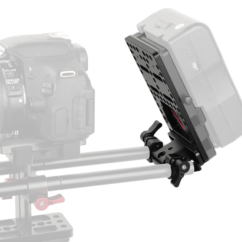 CAMVATE Battery Backboard Cheese Plate with 15mm Rod Clamp for IDX PV2 Quick Release V-Mount Baseplate ForShouleder Rig Battery