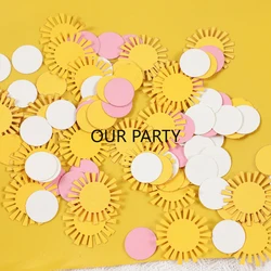 1 Bag Sunshine Round Paper Confetti Table Scatter for Kids Sun Theme Birthday Baby Shower Wedding Party Gift Box Decoration