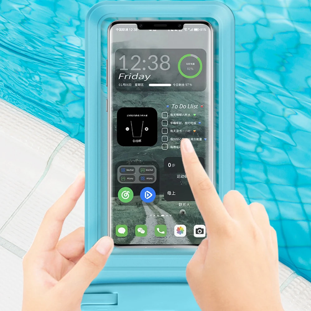 Universal Large Waterproof Phone Pouch, Suitable For Underwater, Snow, Rainforest, And Swimming. Transparent Dry Bag And Swimmin