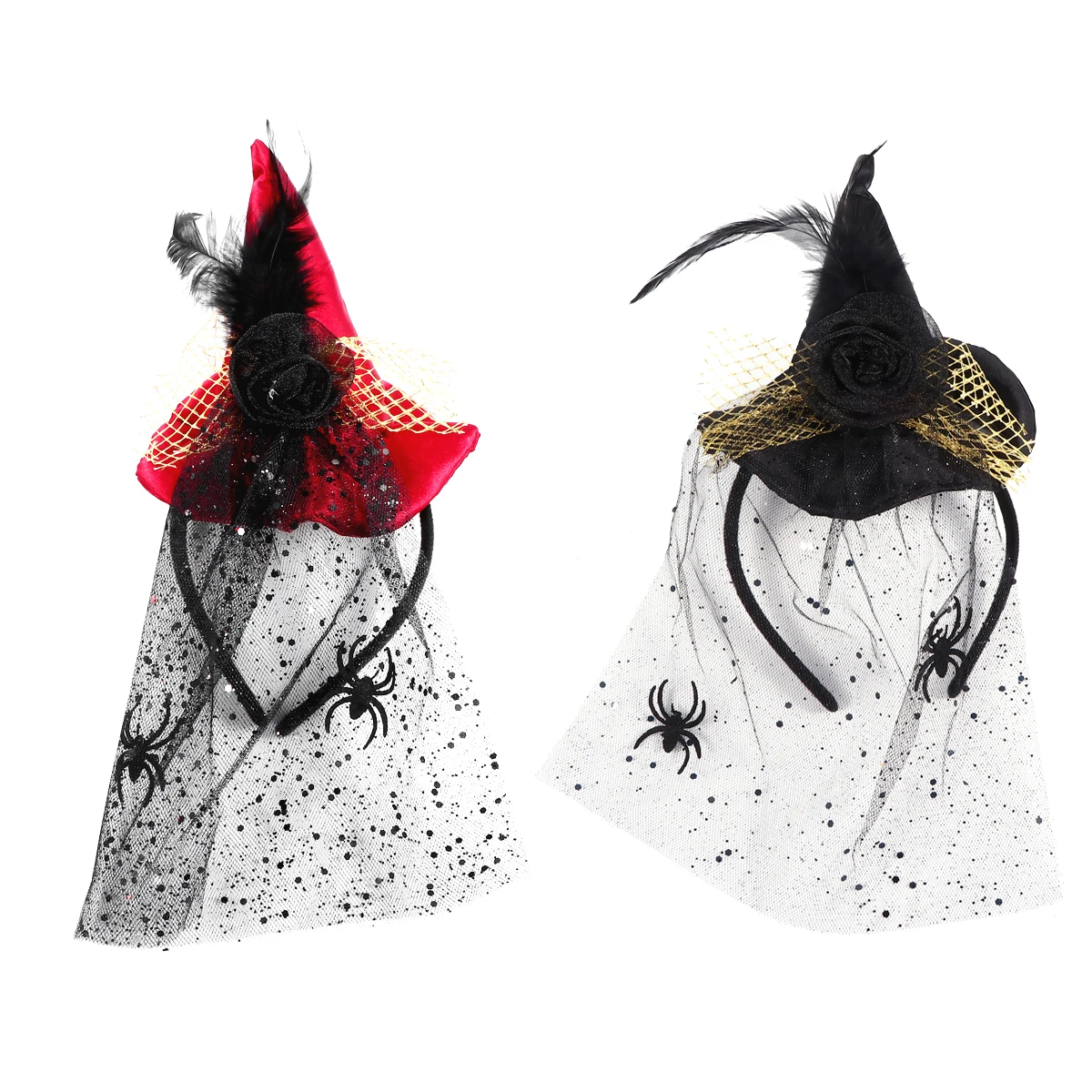 

2Pcs Halloween Hat Headwear Spider Hair Accessories Polyester Fabric Witch Hat Hair Accessories Costume Party Makeup Role