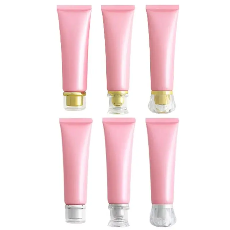 

30Pcs Refillable Bottle Pink Tube Empty Plastic PET 50G Airless Packaging Container Portable Acrylic Squeeze Bottles