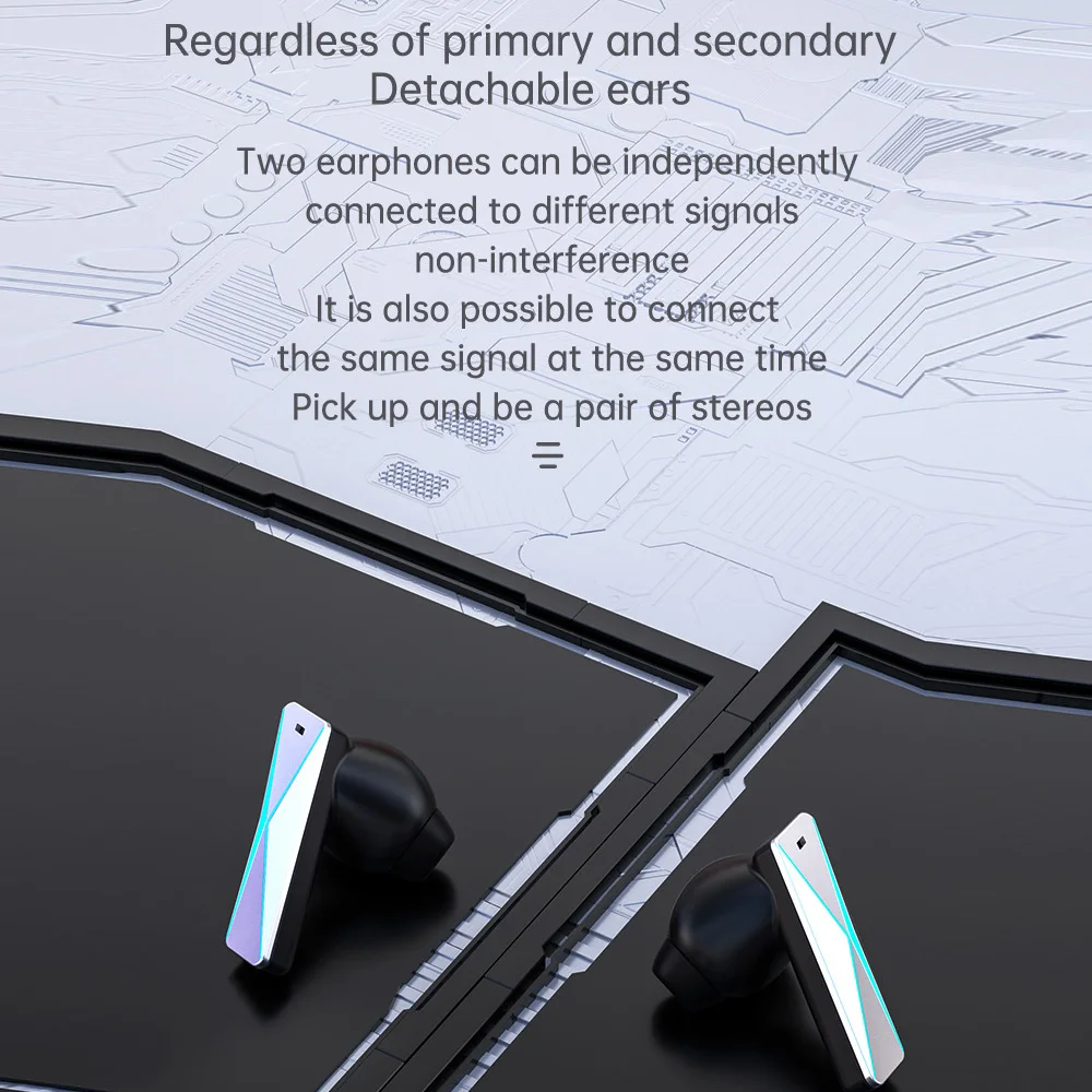 Mech Wireless Bluetooth Headphones Independent Connection Portable Power Bank Noise Reduction Wireless Bluetooth Earphones
