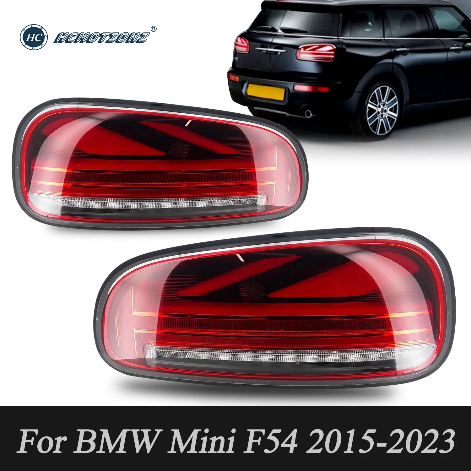 HCMOTIONZ LED Tail Lights For BMW Mini F54 Cooper Clubman S 2015-2023 DRL Animation Car Back Rear Lamps Assembly