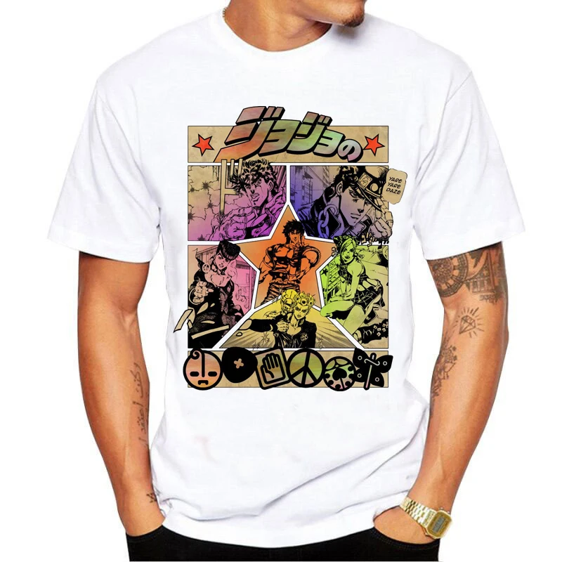 

Jojo Bizarre Adventure T Shirt men Japan Anime Summer Top T-shirt Jojo Graphic Tshirt Unisex Cartoon