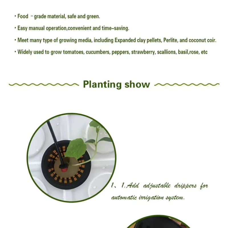 2025Reliable Quality Complete Garden Hydroponic Tomato Drain Pipe Dutch Buckets with Irrigation System