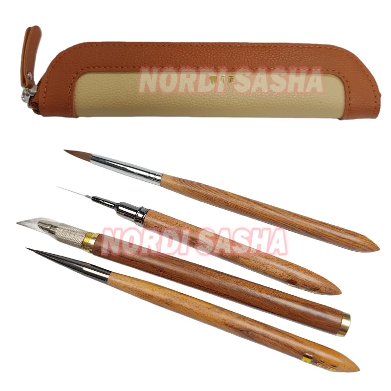 

4Pcs/Set Dental Full Denture Glazing &Porcelain Kit Includes:Porcelain Cutback Knife Glazing Pen Needle Dental Lab Tool