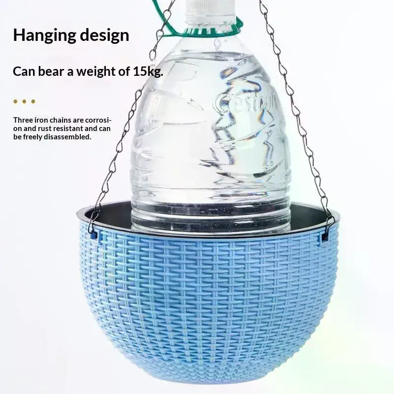 1 Set European Style Honeycomb Pattern Imitation Rattan Flower Pot Indoor Hanging Basket Plastic Flowerpot