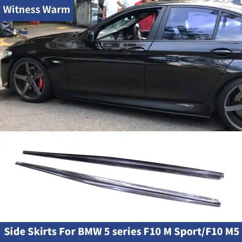Kohlefaser-Seitenschweller-Schürze, passend für Bmw 5er F10 M-Sport M-Tech und M5 Stoßstangen-Seitenlipsplitter 2010–2016