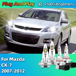 2/4Pcs 6000K Turbo 30000Lm Car Headlight LED Bulbs CANBUS Lights HB3 H7 For Mazda CX-7 CX7 2007 2008 2009 2010 2011 2012