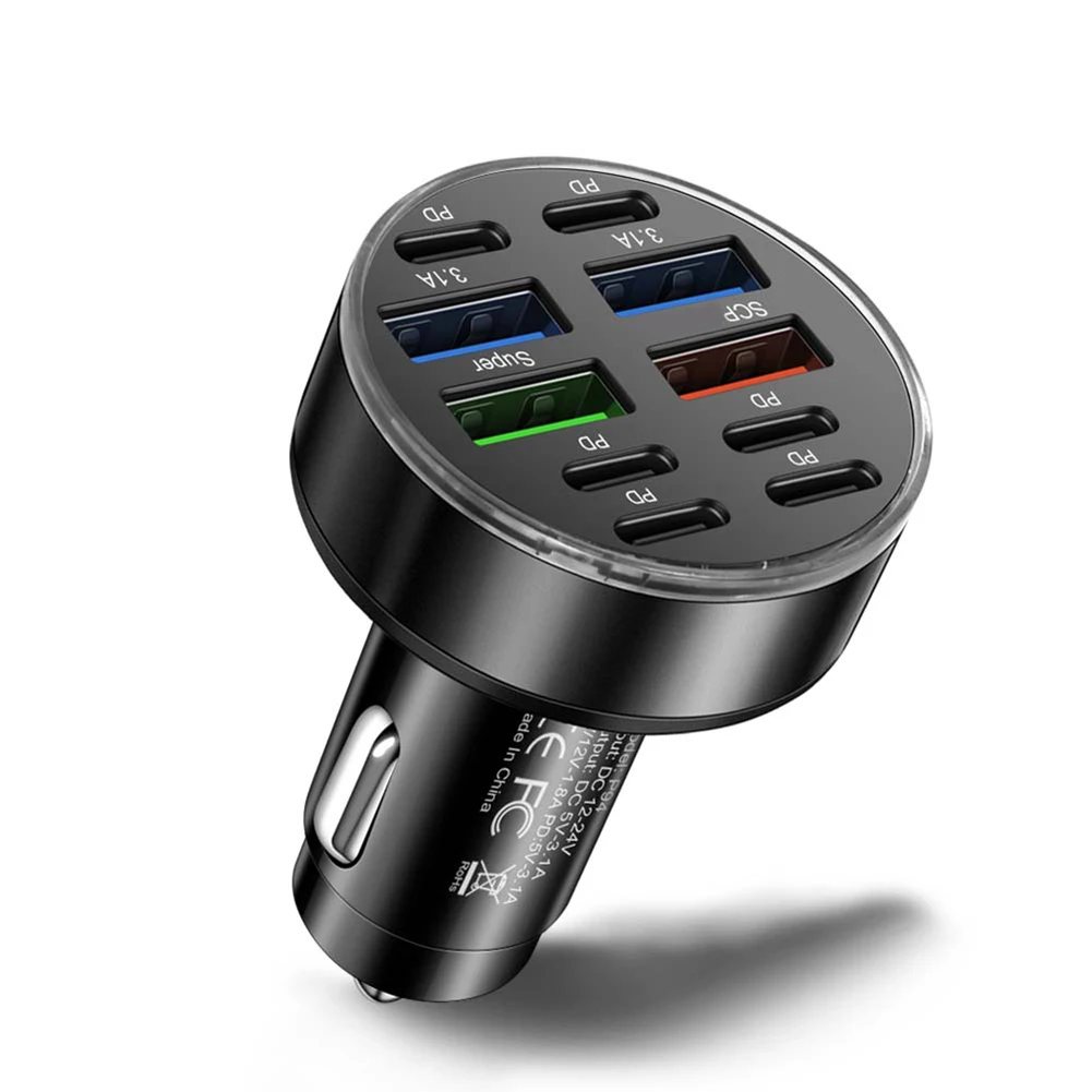 10 Ports Charger USB C Charger 10 Ports Car Charger Multi-device Charging Wide Compatibility High Universality Fitment