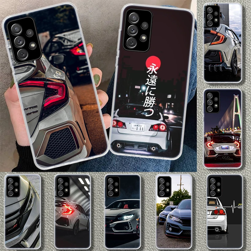 JDM Type R Civic Sport Car Phone Case Cover for Samsung Galaxy A51 A71 A50 A70 A41 A31 A21S A40 A30S A20E A10 A11 A01 A6 A7 A8 A