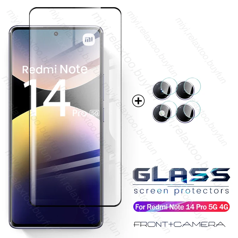 2To1 Curved Screen Protector For Redmi Note14 Pro 5G 4G HD 9H Tempered Glass Redmy Note14Pro Plus Note 14 Pro+ 5G Camera Glass