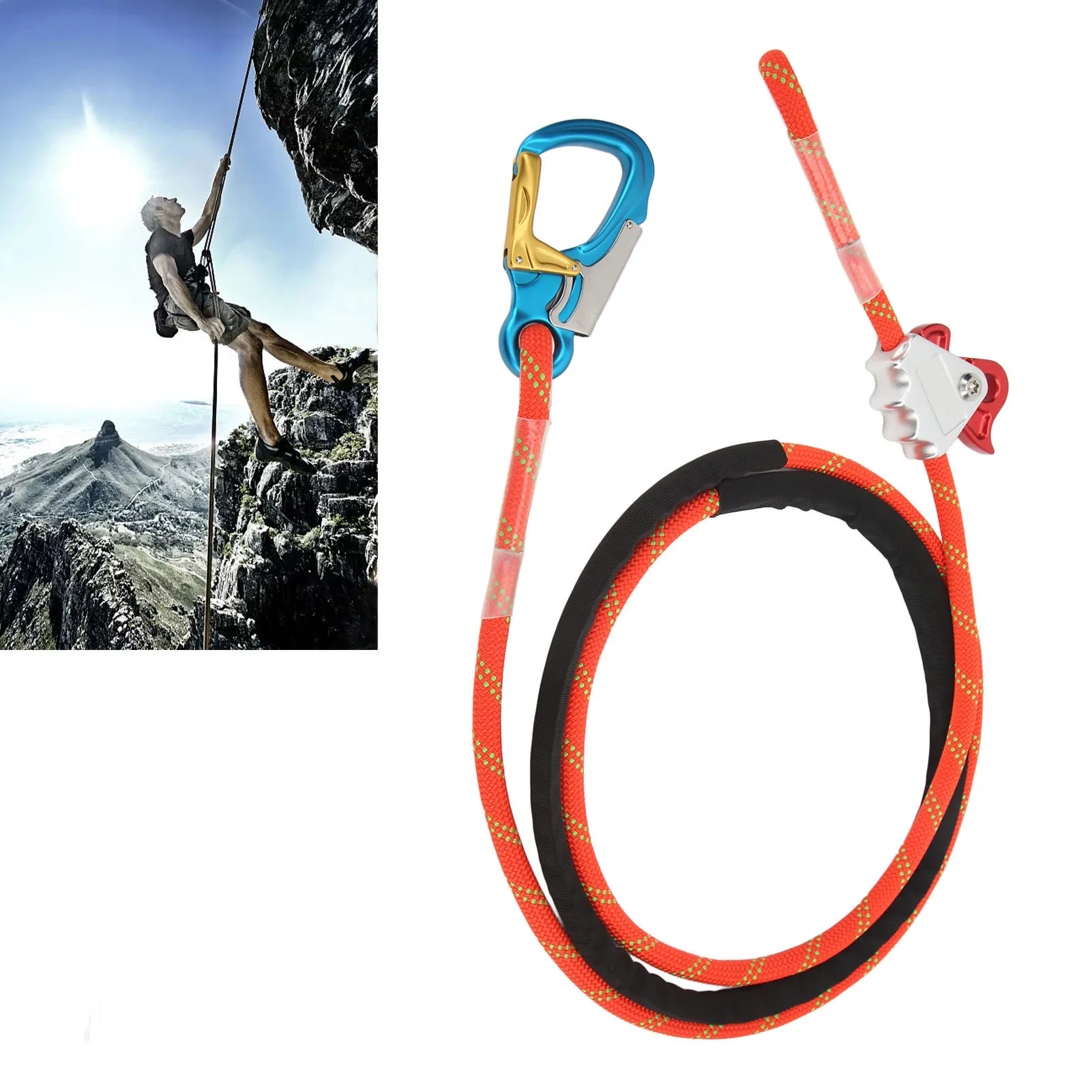 Climbing Safety Lanyard Adjustable Positioning Fall Protection Rope for High Altitude Operation Safety Cord Lanyard Safety Rope