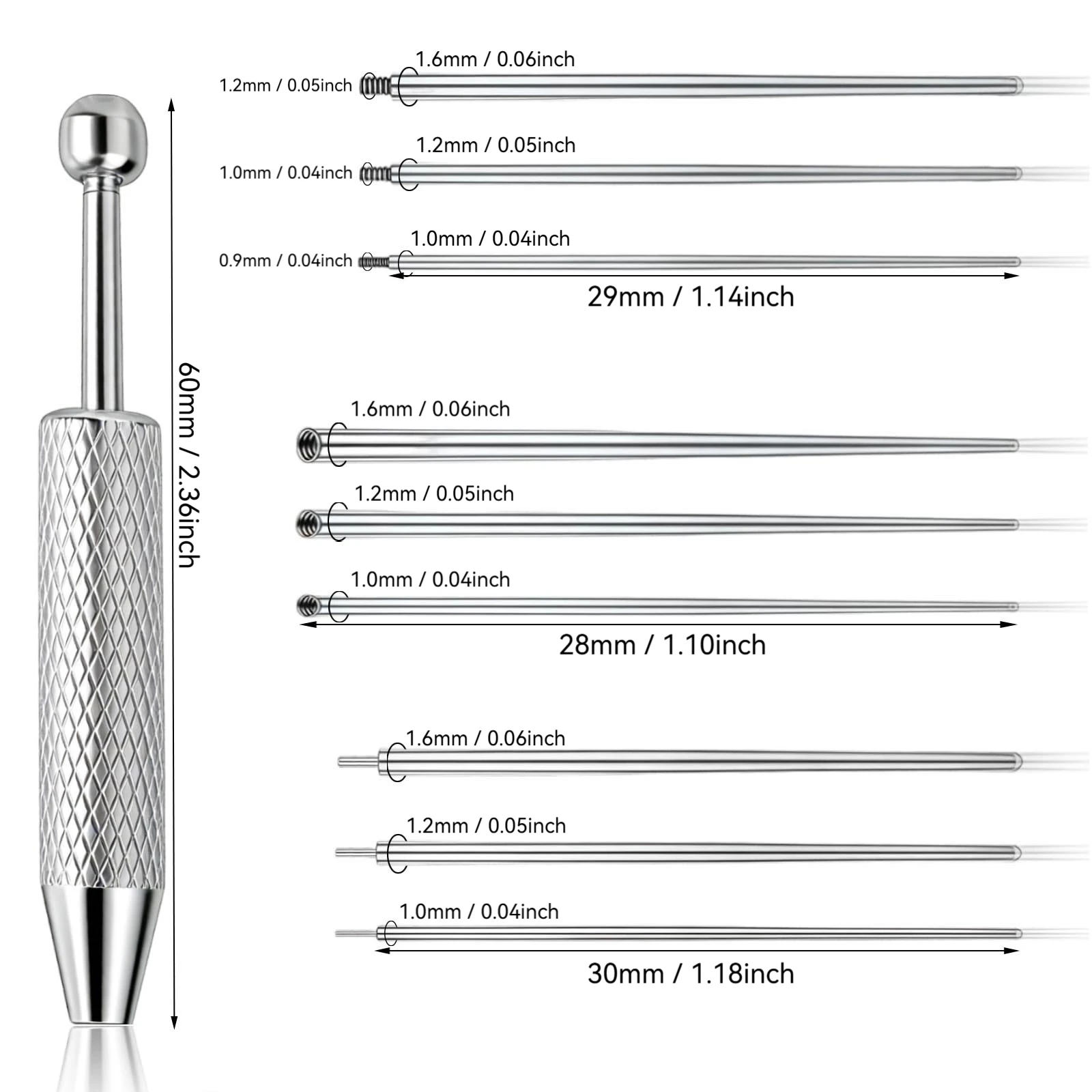 Piercing Taper Ball Grabber Tool for Changing Jewelry-14G 16G 18G Stainless Steel Flat Back Earring Applicator Tool Piercing Kit