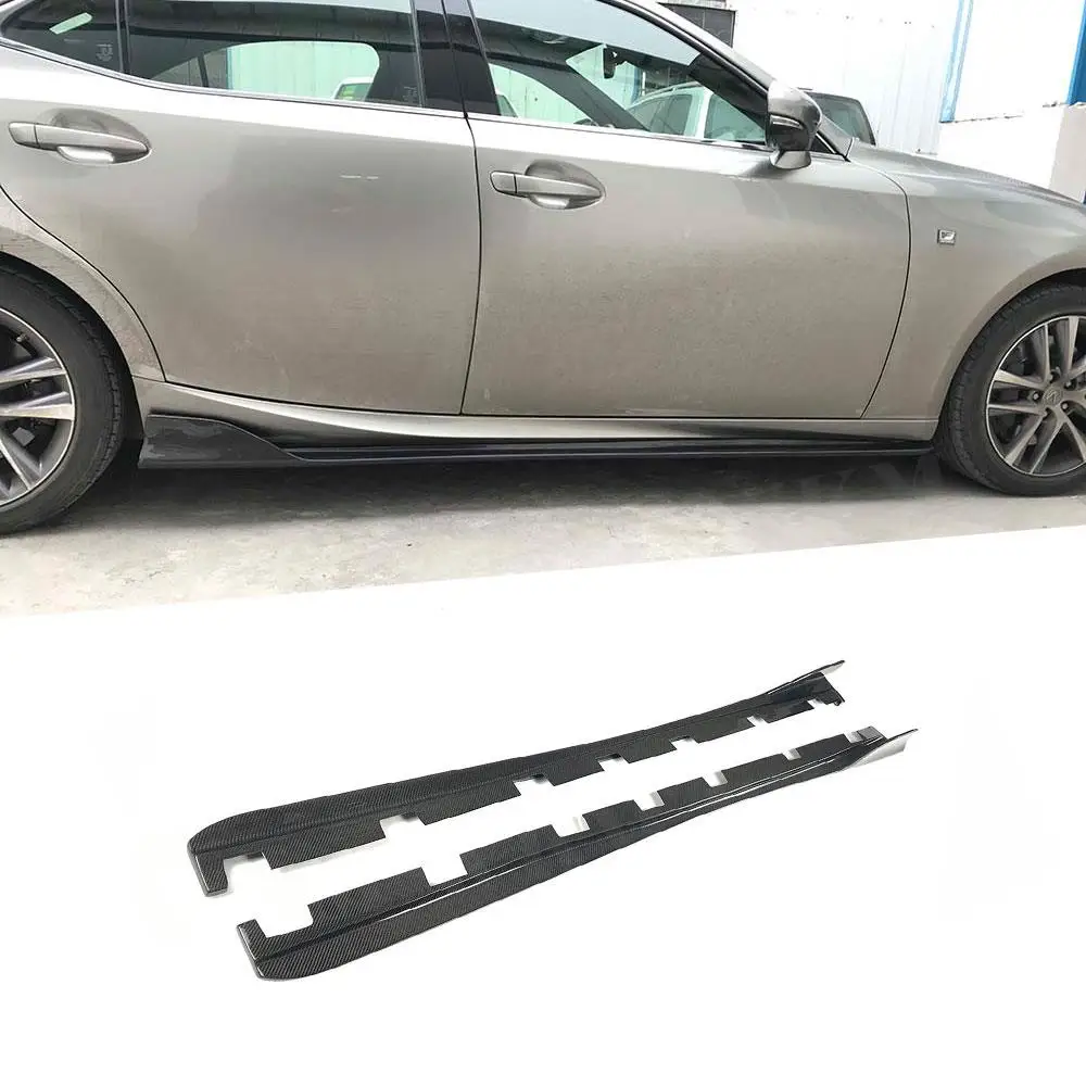 

2PCS Carbon Fiber Car Side Skirts Protector Body Kits for LEXUS IS300 IS350 IS F Sport Sedan 4 Door 2013-2018 Car Styling FRP