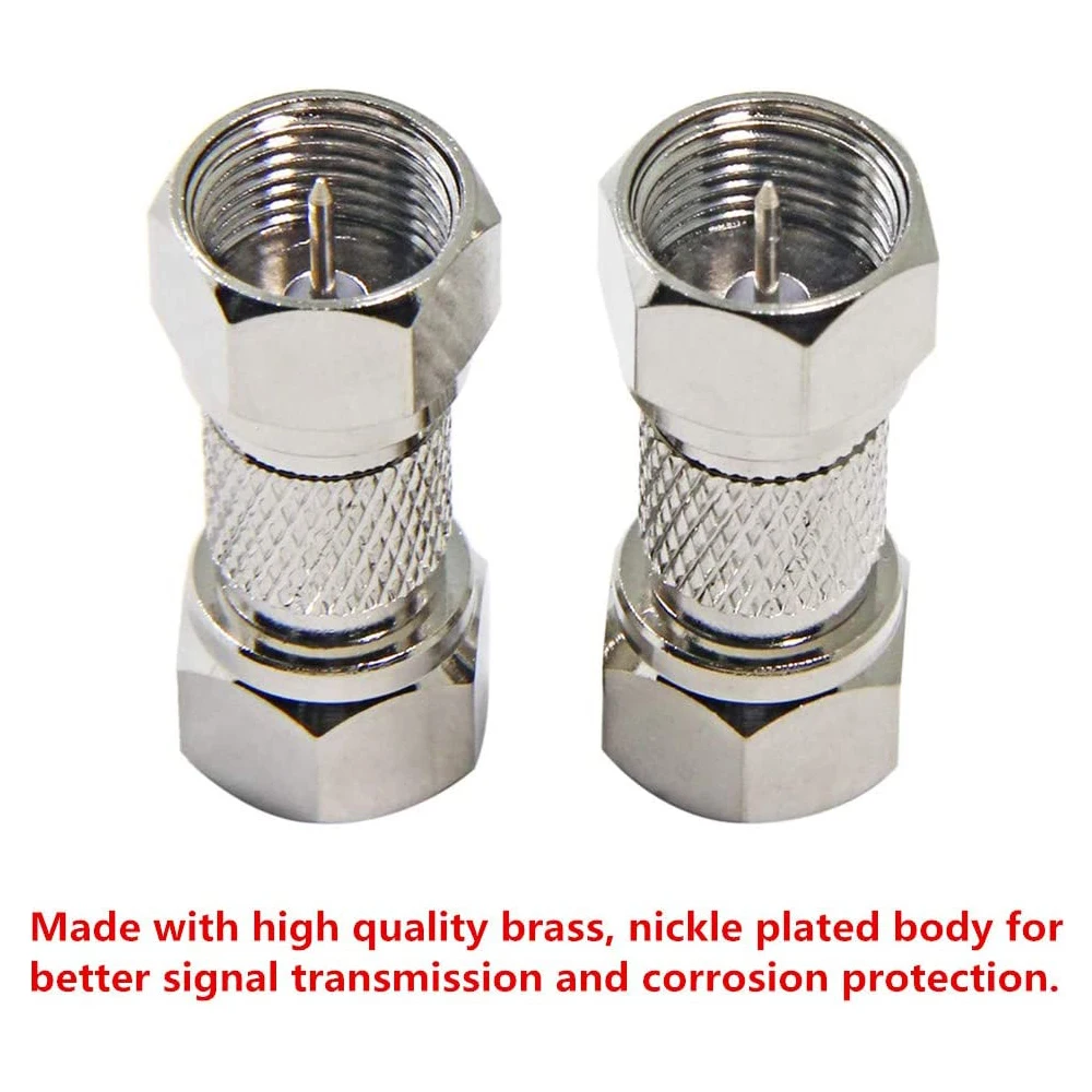 F Male to F Male 10 Pack F Type Coax Barrel Connector Coupler 75 Ohm Coaxial Cable Adapter for TV Antenna Splitter Amplifier