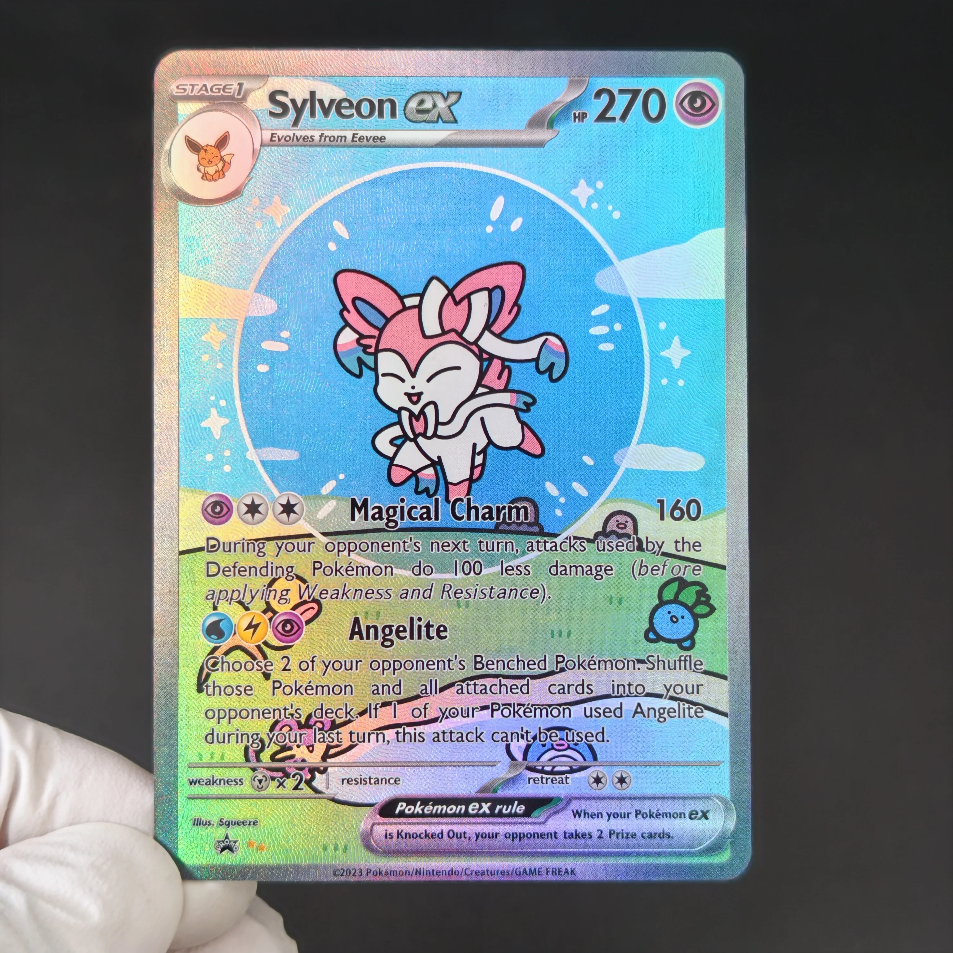 DIY PKM Card PTCG Bubble Pokemon Eeveelution Umbreon Sylveon Leafeon Full Art Holo Self Made Single Card Classic Game Anime Card view 2