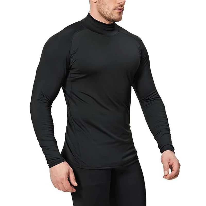 Men's high-elasticity muscle warmth long-sleeved compression shirt tight-fitting fitness sports top suitable for autumn winter image 2