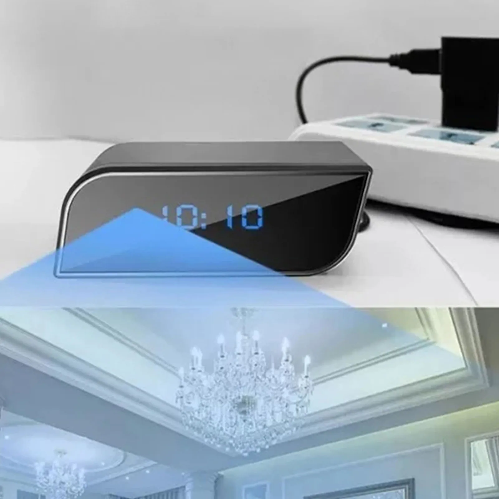 fhd-wifiカメラ時計-室内ワイヤレス防犯カメラ-led時間表示付き-動体検知機能搭載-セキュリティカメラ時計