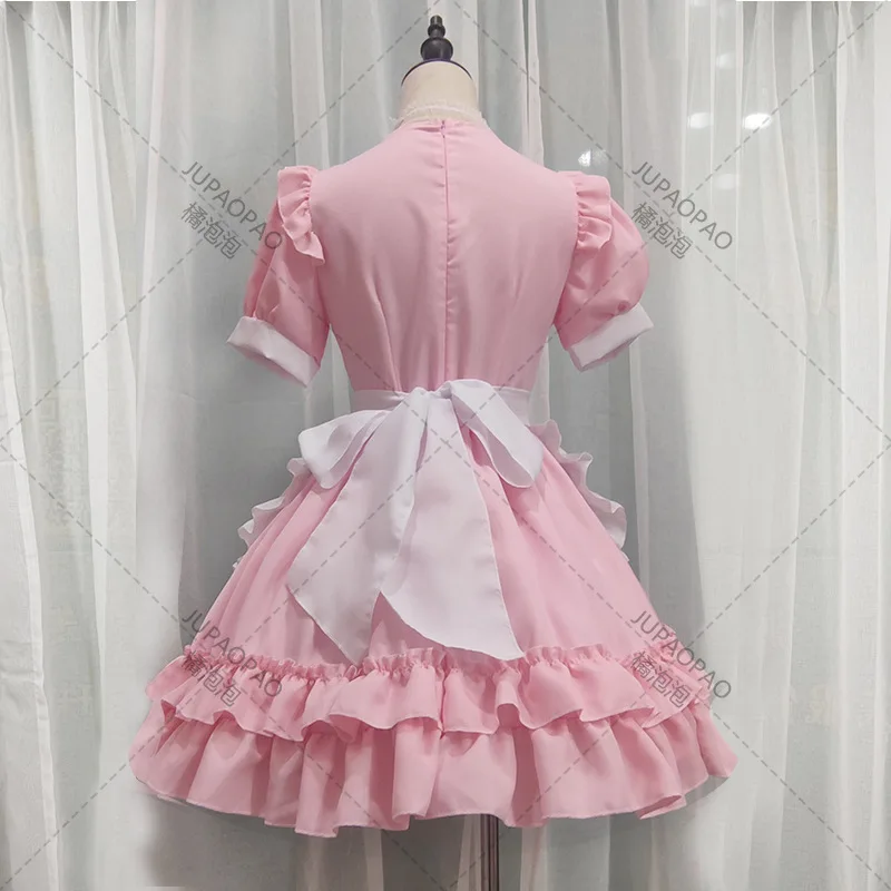 Seksowna Lolita różowa sukienka pokojówki japońska słodka kobieta Kawaii sukienka kostium do gry fabularnej impreza z okazji Halloween Cosplay Anime odzież Kawaii