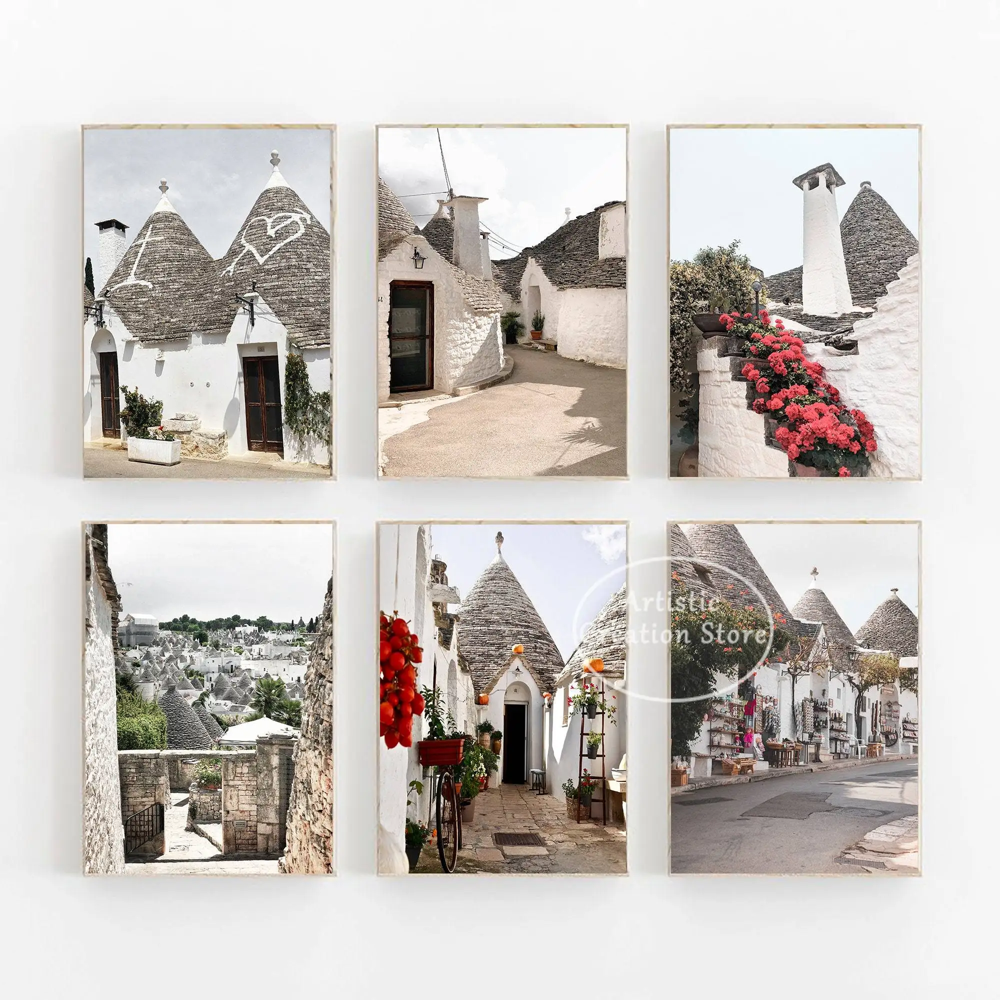 Puglia Italy Travel Art Alberobello Print Canvas Painting Wall Nordic Minimalist Poster Modern Gallery Wall Art Home Decor gifts