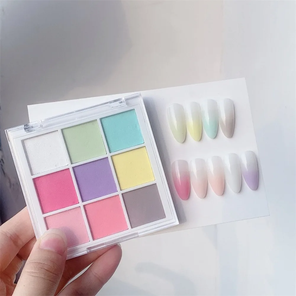 9 kleuren nagelpoeders UV-lak decoratie polish deco poeder effen nagellak parel glitter DIY effen kloppen nagelpoeders