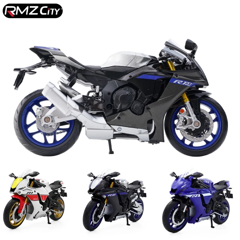 YAMAHA YZF-R1M Toy sepeda motor RMZ City Diecast, koleksi hadiah untuk anak laki-laki, miniatur olahraga Super Balap 1:12 Model logam