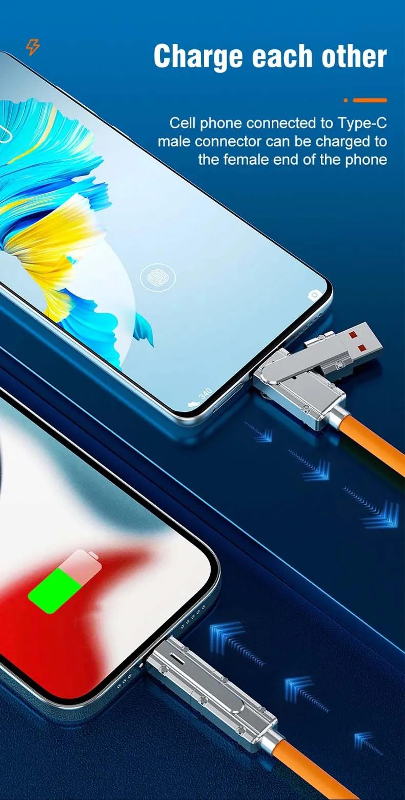 NNBILI 4-in-1 120W Typ-C zu Typ-C IOS-Kabel 3-in-1 PD 100W Schnelllade-Datenkabel für iPhone 11 12 13 14 Pro Max Samsung S24 – Detail 4