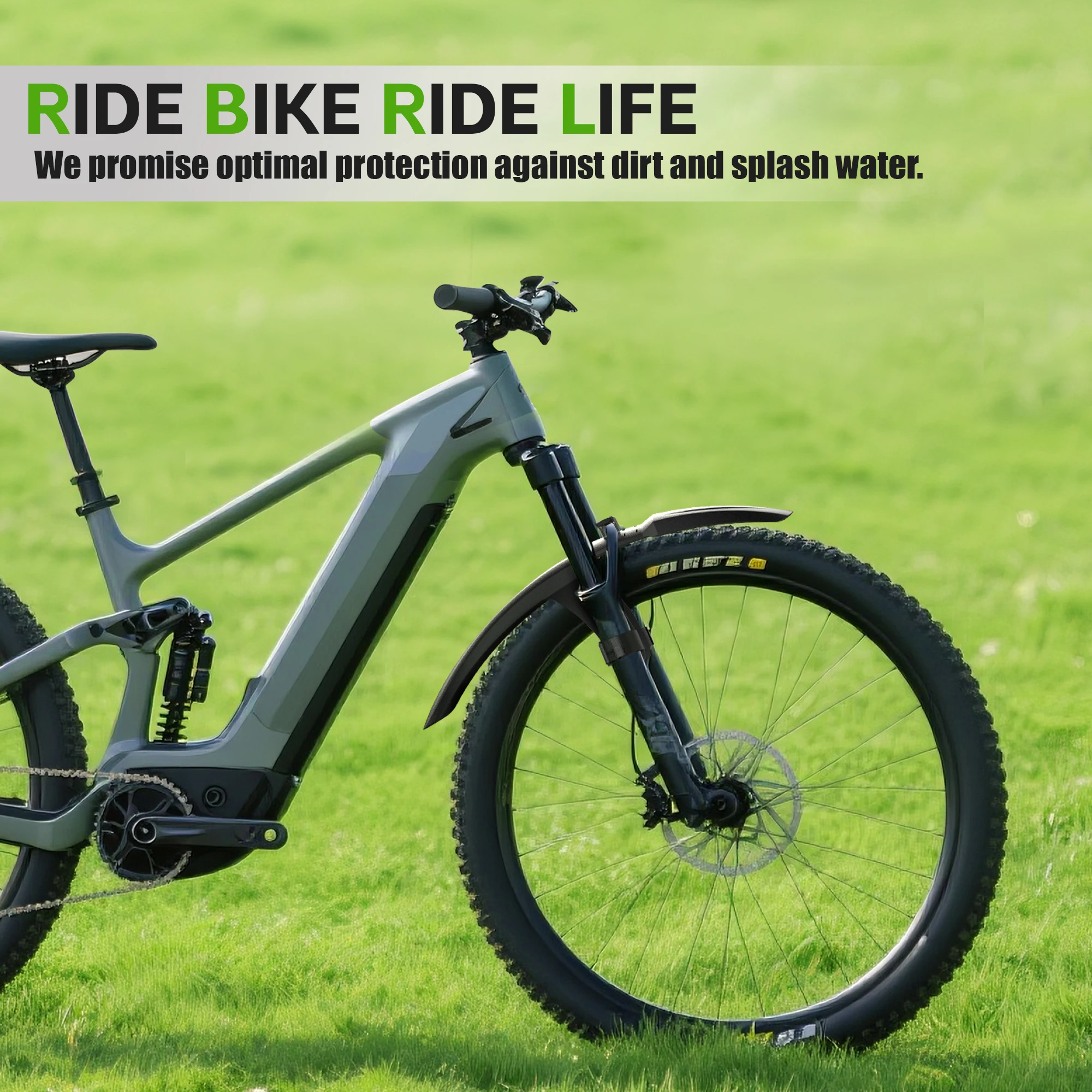 Garde-boue avant de vélo RBRL, couverture complète, Compatible avec pneus de 3 pouces, résistant aux éclaboussures, pour cyclisme électrique vtt