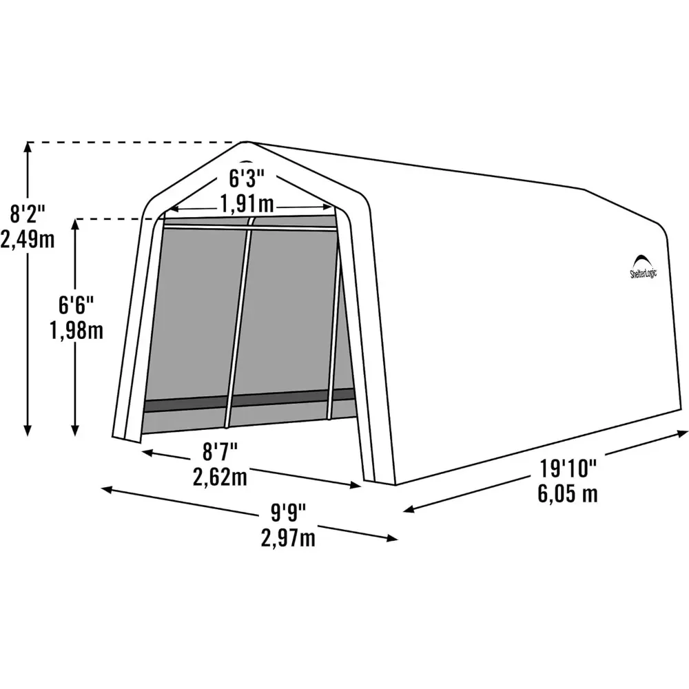 Khaki 237.97x117.45x98.2 inch roof with steel frame and waterproof UV treated cover