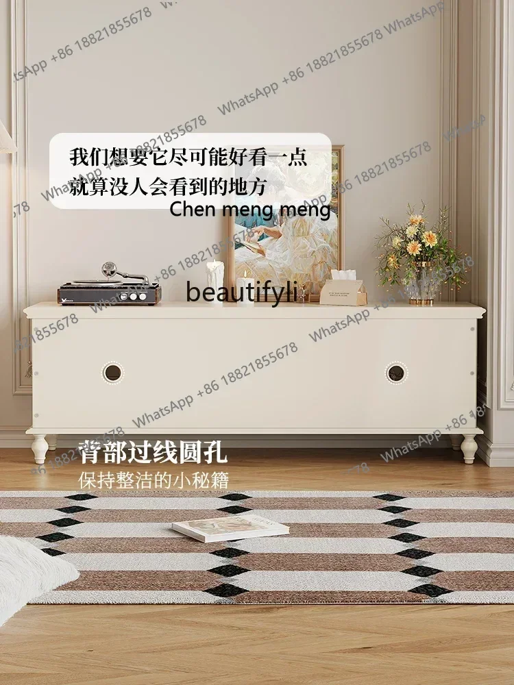 

D178 French style, household living room wall storage locker Small apartment 1.6M white solid wood floor cabinet