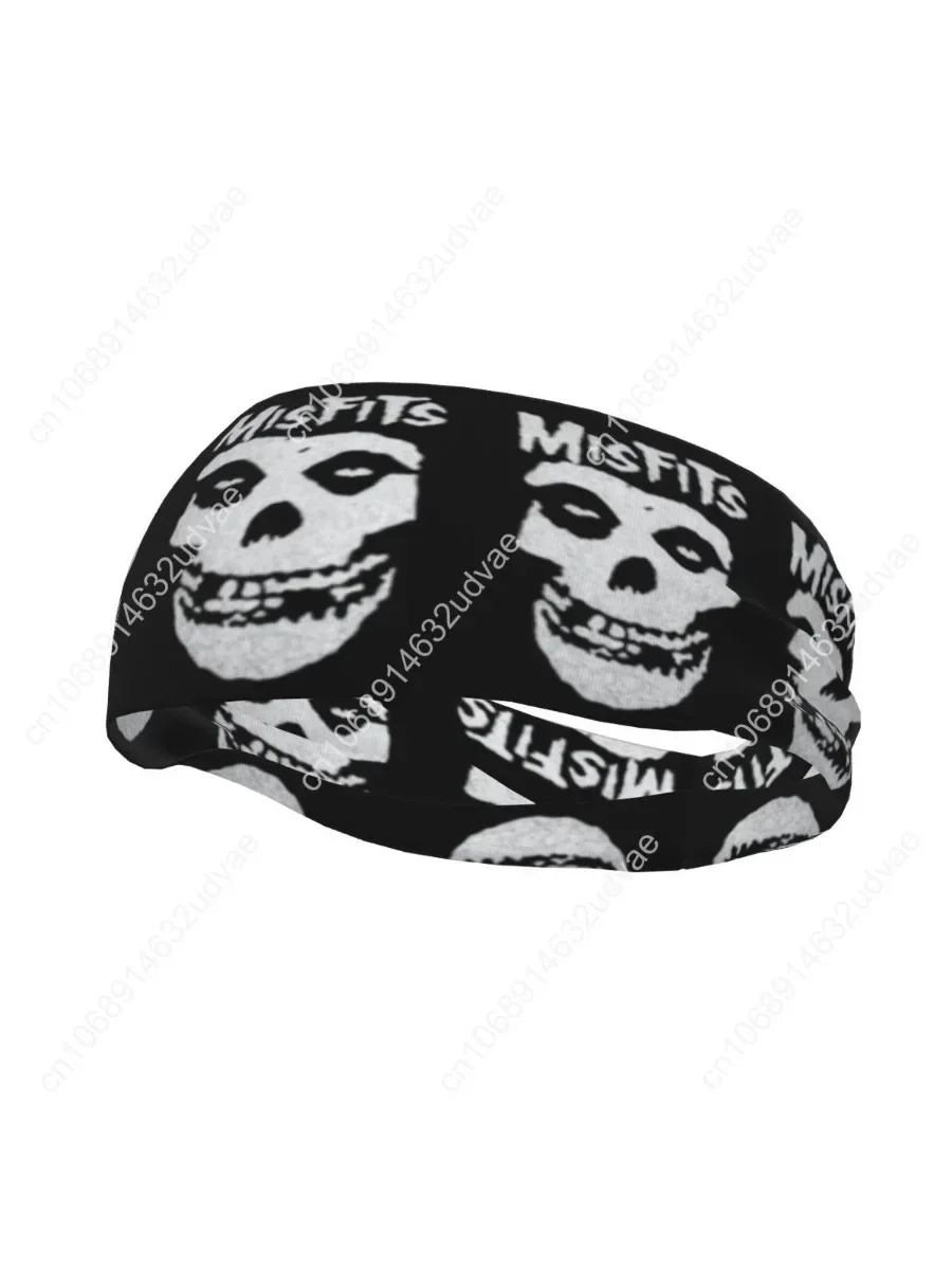 

Misfits White Skull Sport Sweatband for Women Men Music Sweat Headband Tennis Gym Fitness Hair Bandages Headwrap Hair Turban