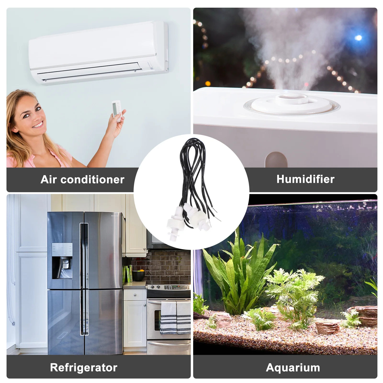 

2Pcs Liquid Water Level Sensor Float Switch PP Plastic Aquarium Pump Control Durable Humidifier Air Conditioner