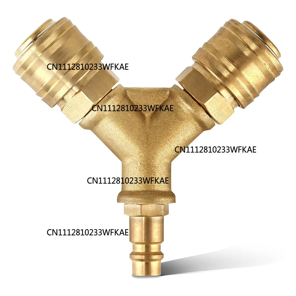 2-way Compressed Air Distributor Y Splitter 1/4 Inch Air Hose Quick Coupler Distributor With 2 Couplings Alloy Connector