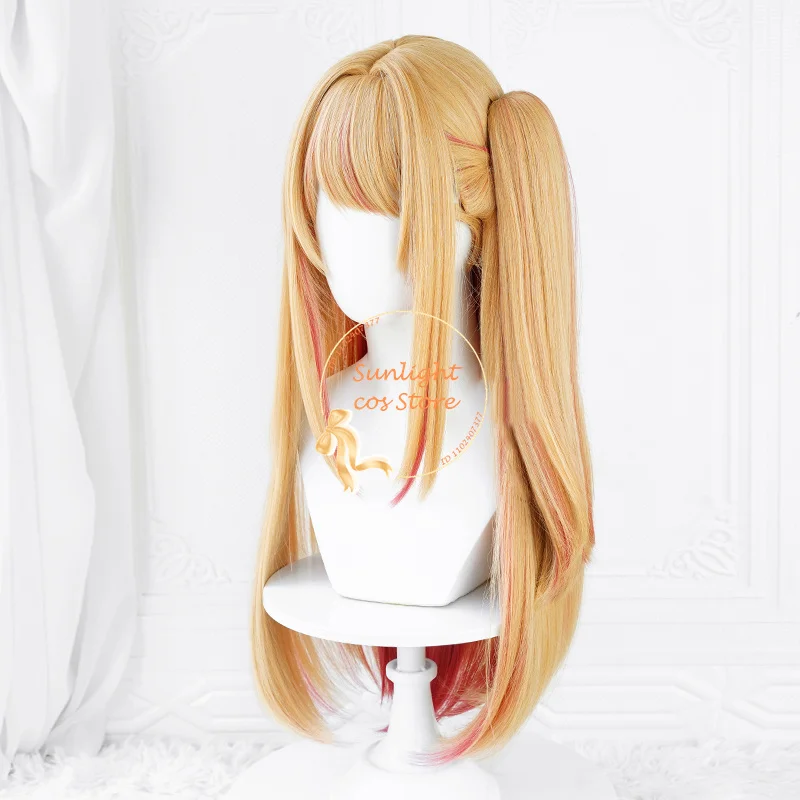 Anime Robijn Hoshino Cosplay Pruik 70Cm Oranje Roze Hoshino Rubii Cosplay Kostuum Pruik Hittebestendig Synthetisch Haar Vrouwen Anime Pruiken