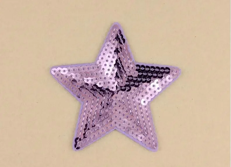 10pcs 9x8.4cm mix five-pointed star red gold silver sequin embroidered patches for clothing badge sew iron on clothes appliques