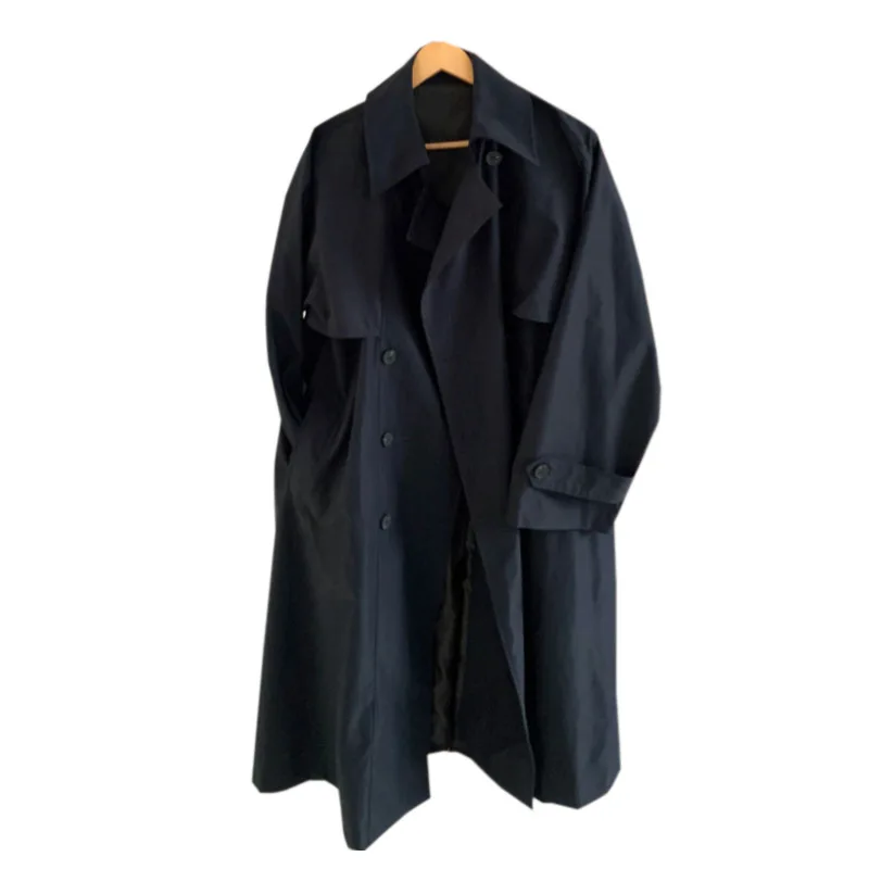 Men's Single Fashion Breasted Extra Long Trench Coat Comfortable Casual Simple Versatile Trendy Business Commute Daily Wear Coat