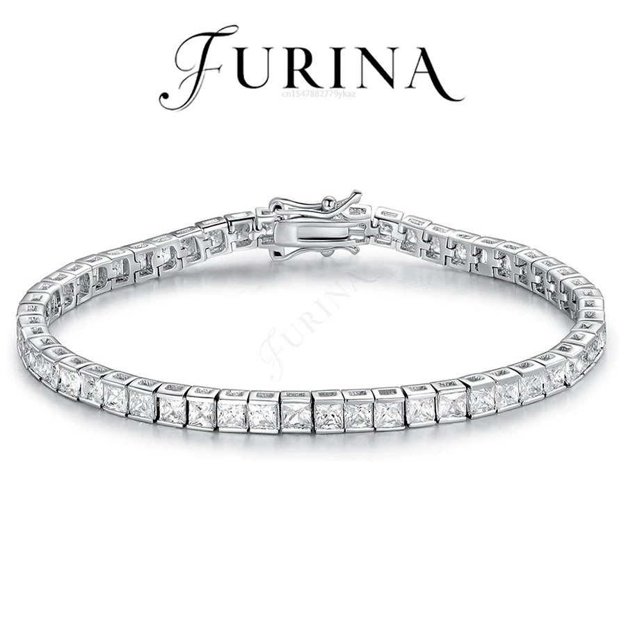 

Роскошный браслет Furina, позолоченный 18 карат, простой модный циркон 5А, высококачественные украшения для банкетной вечеринки, подарок для жены и подруги, 2025 г.